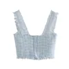 Topy For Women Fashion Neck Damska rura damska z otwartymi ramionami Eghirl Odzież estetyczny Ziemghty Tank 210521