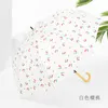 Umbrellas 8 Bone Oversized Wooden Handle Umbrella Curved Straight Fresh Art Long Cute Girl Outdoor Parasol