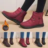 Snöstövlar skor kvinnors mode tjocka-solade färgblock brock kilar kort utomhus vinter hålla varm plysch mujer 63878 45140 71700