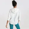 Mulheres Mulheres Hoodies Moletons Yoga Terno Fitness Esportes Jaqueta Fina Zipper Com Capuz Split Rápido Seco Seco Parte superior confortável