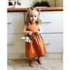 Super Söt Barnens Lång Klänning European American Girl's Vest Dress Kids Dresses For Girls Party Dress 210701