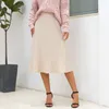 Foridol High Waist Knitted Midi Skirt Autumn Winter A-line 2021 Casual Streetwear Office Ladies Skirts