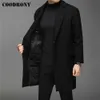 Coodrony marca jaqueta de inverno grosso casaco de lã quente homens roupas chegada trincheira moda bolso casual longo casaco masculino c8116 211011
