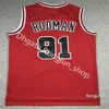 Partihandel basket 23 MJ Scottie 33 Pippen Dennis 91 Rodman Black Red White 1996 Retro Mesh Jerseys Jerseys