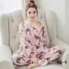 Wholesale Pajamas Sets Spring Carton women Long Sleeve Sleepwear Suit Autumn Cute Big Girls Homewear Gift for female 210809