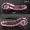 Pink White Hippocampus Tentacle Textured Sensual Glass Dildo Realistic Adults Butt Plug Sex Toys for Women Anal 211108