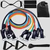 12 pièces/ensemble Tubes en Latex bandes de résistance 150/100 LBS gymnastique à domicile musculation tirer corde Yoga Tension bande équipement de Fitness H1026