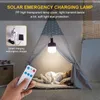 Lâmpadas solares Controle Remoto Lâmpada Lâmpada Economia de Energia Recarregável Noite Inteligente Lâmpada Ao Ar Livre Acampamento Emergência LED