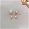 Stud Earrings Jewelry Roxi Ins Korean Pearls Butterfly For Women 925 Sterling Sier Earring Casual Winter Style Pendientes Drop Delivery 2021