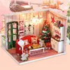 iiecreate CF-04 DIY Assembled Doll House Christmas Gift Toy with LED Light