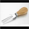 Ustensiles de cuisine Cuisine, salle à manger Bar Maison Jardin Drop Delivery 2021 Manche en chêne Couteau Fourchette Pelle Kit Râpes Cuisson Fromage Pizza Trancheuse Cutter