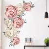 Büyük Şakayık Gül Çiçek Sanat Duvar Sticker Oturma Odası Ev Arka Plan DIY Çıkartması Yatak Odası Dekorasyon Hediye Duvar Çıkartmaları