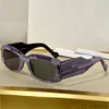 Lunettes de soleil hommes 0071SS femmes lunettes mode street style lettre motif cadre conception all-match noir blanc rayures zébrées carré violet version haute UV400 avec boîte