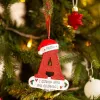 Décorations de Noël Pendentif lettre avec lanière de perles Acrylique Noël Brillant A-Z Ornement suspendu Fournitures de fête LLB12039