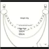 Hanger kettingen hangers sieraden druppel levering 2021 ring punk all-match broek drielaagse taille metaal sleutelhang ketting body link anpct