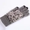 Léopard Imprimer Fashion Hiver Chapeau chaude Chapeau Foulard Gant Ensemble Confortable Chapeaux tricotés Écharpes Gants Coupe-vent Guantes Ensembles