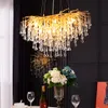 Nordic Luxury Crystal Led Chandelier Loft Villa Stor Luster Tak Ljoner för vardagsrum Hotell Hem Lampa Inomhusbelysning