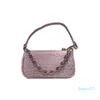 Spring / summer 2021 new staff bag Crocodile Leather Mini chain bag women s leather one shoulder portable armpit bag