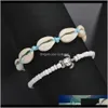 Bracelets de cheville Vintage tortue coquille cheville Bracelets sur jambe pour femmes tortue coquillage perles de charme bleu chaîne chaînes cheville bohème plage bijoux G Pt6J2