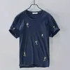 Летние моды мужчины с коротким рукавом пуловер людей мультфильм вышивка высокое качество хлопчатобумажная футболка в Японии Harajuku Premium Tees H1218