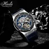Дизайнерские часы Haofa Tourbillon Watch Роскошные наручные часы Луны Фазовый индикатор мощности индикатор водонепроницаемого из нержавеющей стали корпус углеродного волокна 0G02