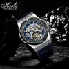 Montre de designer Montres-bracelets HAOFA Tourbillon de luxe Phase de lune Indicateur de réserve de marche Saphir Boîtier en fibre de carbone en acier inoxydable étanche