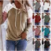 Hoodies with Drawstring Designer Patchwork Pullover Coat Casual Long Sleeve Hooded Tops Sweatshirts Fashion Blouse Streetwear CGY141