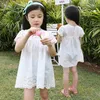 Girls clothes summer 2021 girls cotton lace dress for kids children clothing white lace princess korean cute dress size 100-140 Q0716