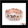 Stereoscopic Flower Band Rings Wedding Ring For Women Fashion Jewelry Gift Will And Sandy Drop Ship 080381 Ibrra Ny8Cx