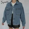 Syiwidii ​​Jean Jacket Dames Kleding Oversized Jeans Denim Jas Koreaanse Jassen Lente Fall Jassen voor Solid Casual 211014