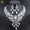 Серьги Crystal Rhinestones Серьги для ожерелья для невесты Свадьба Роскошные Африканские бусины Ювелирные Изделия Наборы H1022