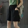 Yitimoky Short Taille Haute Femmes Été Booty Sweat Vêtements Noir Plus La Taille Sweatshorts Mode Taille Élastique Vert Rouge 210719