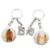2st/Set Fashion Diy Sublimation Blank Heart Keychains Thermal Transer Designer Keychain Forever Love You for Woman Man Key Rings Silver Lovers Keychains Jewelry