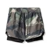 Short de sport double couche pour hommes, pantalon tissé à cinq points, tendance, camouflage, basket-ball, vente en gros