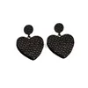 Vintage Love Heart drop Dangle Boucles d'oreilles pour les femmes Boucles d'oreilles en métal noir exagérées Femme Bijoux de mode