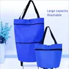 Shopping Trolley Bag Portable Multi-fonction Oxford Folable Tote Cart Sacs d'épicerie réutilisables avec stockage de roues