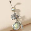 Vintage Scale Navel Piercing & Bell Button Rings Surgical Stainless Steel for Women Fashion Summer Beach Party Jewelry