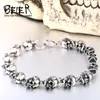 316L Punk Skull Stainless Steel Bracelet For Man High Quality Fashion Skeleton Jewelry US EURO Gift