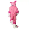 Festival Dress Pink Long Fur Fox Wolf Mascot Costumes Carnival Hallowen Gifts Unisex Adults Fancy Party Games Outfit Holiday Celebration Cartoon Character Outfits