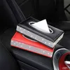 Luxury Leather Diamond Tissue Box Napkin Holder Car Decor Accessories Auto Paper Storage 210818