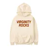 Męskie bluzy bluzy 2021 Harajuku Virginity Rocks Hoodie Streetwear Mężczyźni / Kobiety Jesień Casual Pulowers Topy Sudadera