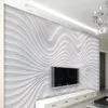 Tapeten Benutzerdefinierte 3D-Linie Geprägte Kurve Streifen Wandbild für Wohnzimmer TV Hintergrund WandbezugPapel De Parede