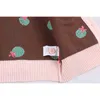 Chaqueta de punto con estampado de fresa para bebés y niñas, ropa para niños, manga larga, tejida para niños 210521