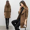 Autumn Winter Overcoat Women Wool Blends Coat Fashion Long Woolen Coat Slim Type Solid Female Winter Wool Jackets Outwear#G3 210930