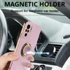 Plating Soft Silicone Phone Case för Xiaomi RedMi Not 11 10 9 Pro 10s MI 11T 11Lite POCO F3 Magnetisk ringhållare