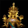 Collection d'ornements en cuivre pur plaqué or Cloisonné (White Tara Buddha)