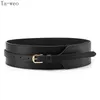 Women Dress Belt Fashion Coat Leather Belt For Women Pin Buckle Cowhide Leather Women Belts Mid-waisted Wide Belt 210407 303d