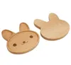 Rabbit Mood Wooden Food Plates Kitchen Tools Cartoon Shape 4 Styles Dinner Tray Eco-friendly Fruit Snack Children Baby Bowl