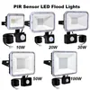 USA Stock LED Motion Sensor Flood Light Floodlight, 50W Luz de segurança, 6500K, IP66 à prova d'água para garagem pátio Patio Pathway Porch