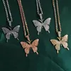 Pendant Necklaces Luxury Sparkling Full Rhinestone Butterfly Necklace Party Fashion Women Jewelry CZ Stone Brilliant Gifts